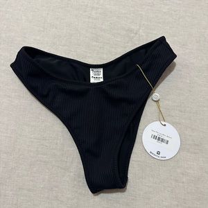 Montce Swim Black Rib Lulu Bikini Bottom L